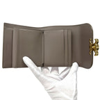 Celine Wallet Triomphe Bifold Leather Gray Gold Mini Small — view 5