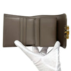 Celine Wallet Triomphe Bifold Leather Gray Gold Mini Small — view 4