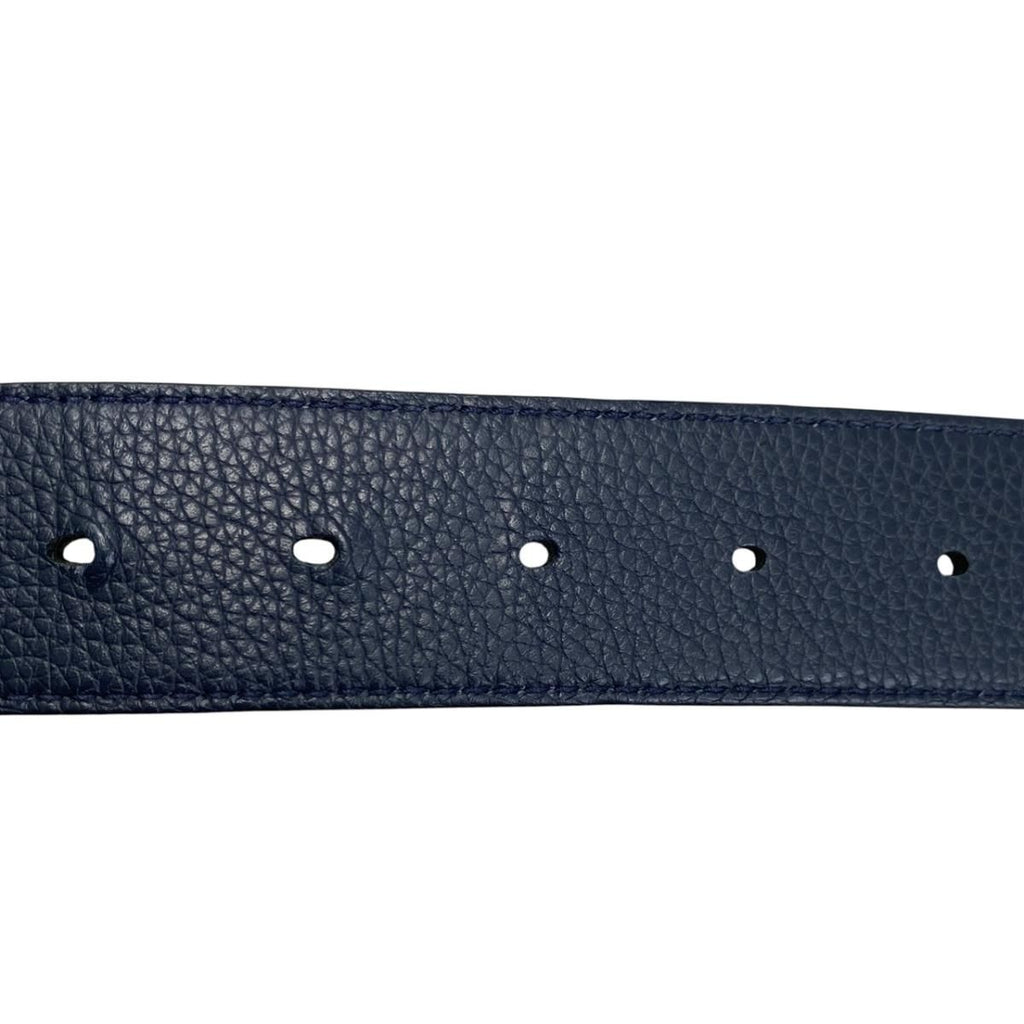 Dior Belt CD Logo Leather Navy Silver — view 7