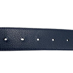 Dior Belt CD Logo Leather Navy Silver — view 7