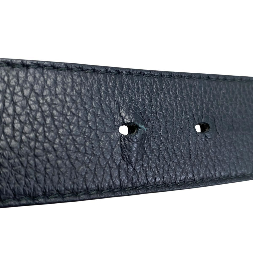 Dior Belt CD Logo Leather Navy Silver — view 6