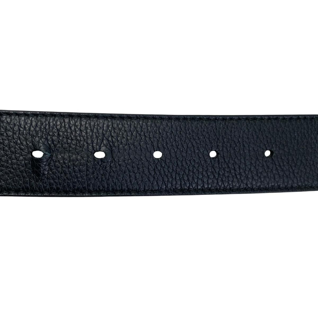 Dior Belt CD Logo Leather Navy Silver — view 5