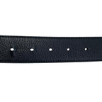 Dior Belt CD Logo Leather Navy Silver — view 5
