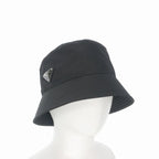Prada Re-Nylon Triangle Logo Bucket Hat L Black