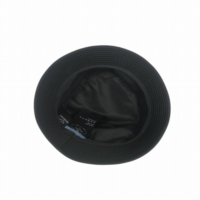 Prada Re-Nylon Triangle Logo Bucket Hat L Black — view 3