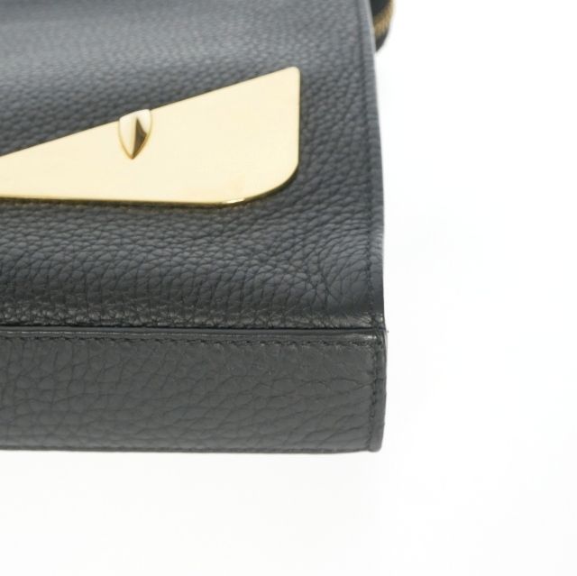 Fendi Monster Leather Clutch Black — view 5