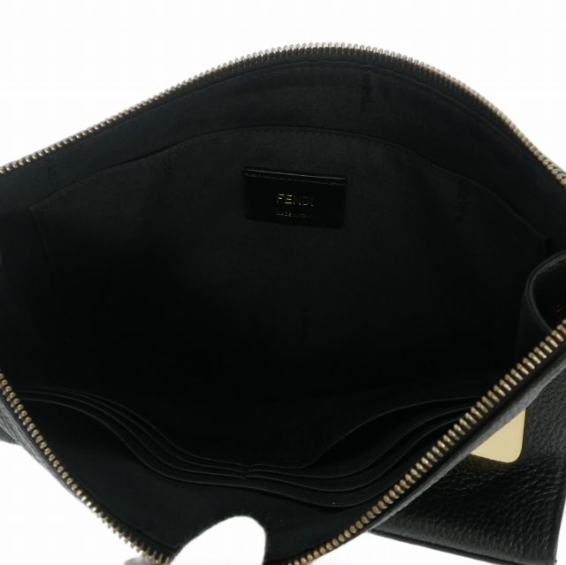 Fendi Monster Leather Clutch Black — view 4