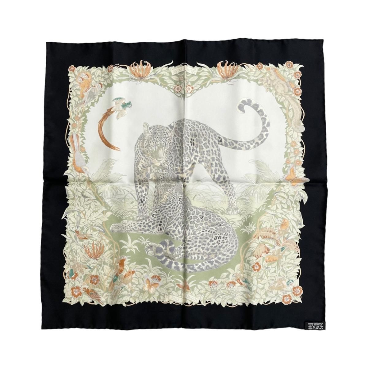 Hermes Silk Carre 45 Jungle Love Black Green White Scarf — view 2