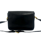 Celine Vintage Horse Carriage Logo Leather Shoulder Bag Pochette Black — view 3