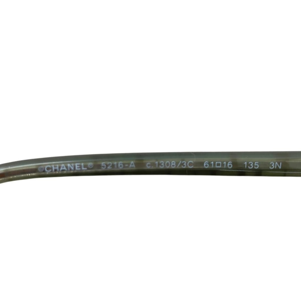 Chanel Sunglasses CC Logo Acetate Green Silver Eyewear — view 7