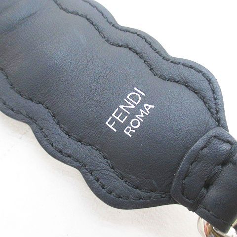 Fendi Strap You Flower Motif Faux Pearl Black Leather — view 3