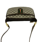 Gucci Vintage Sherry Line GG Pattern Logo Leather Shoulder Bag Brown Green — view 4