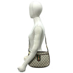 Gucci Vintage Sherry Line GG Pattern Logo Leather Shoulder Bag Brown Green — view 2
