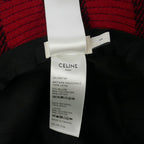 Celine Plaid Bucket Hat Logo Embroidery S Red Black — view 4