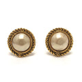 Chanel Earrings CC Logo Metal Gold