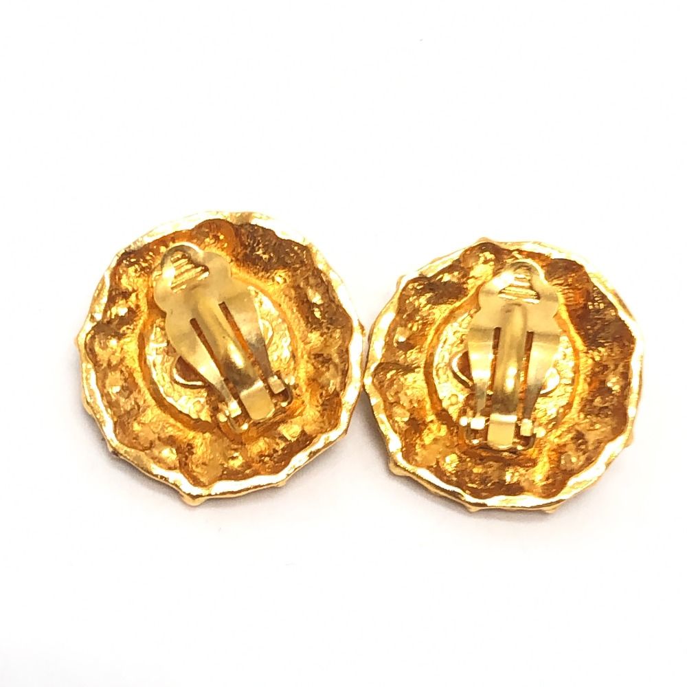 Chanel Earrings Gripoix Rhinestone Metal Gold — view 2