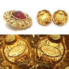 Chanel Earrings Gripoix Rhinestone Metal Gold — view 8