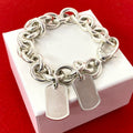 Gucci Double Dog Tag Chain Bracelet 925 Sterling Silver