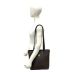 Celine Circle Logo Leather Tote Shoulder Bag Brown — view 2