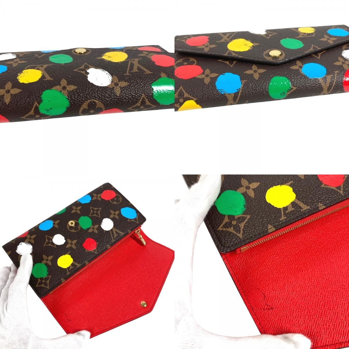 Louis Vuitton Wallet Portefeuille Sarah NM Monogram Canvas Brown Yayoi Kusama — view 7