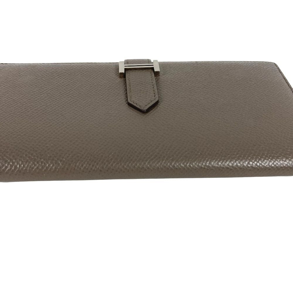 Hermes Wallet Bearn Soufflet Soufflet Epsom Etain Gray — view 3