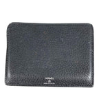 Hermes Card Case Bear Logo Leather Black — view 2