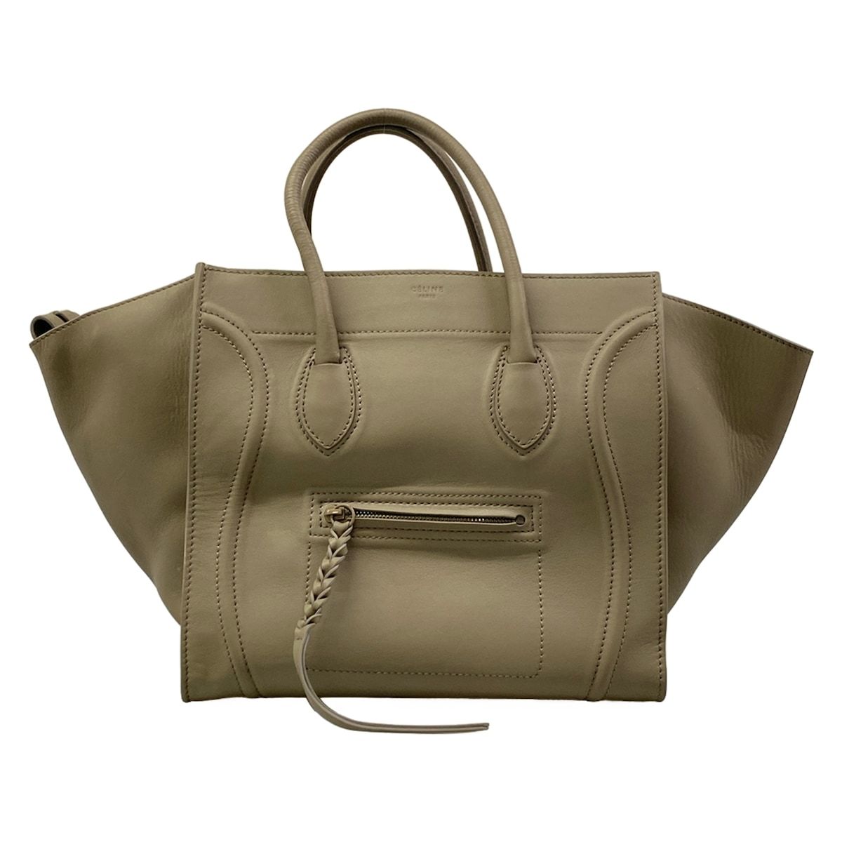 Celine Handbag Luggage Small Square Phantom Gray Leather