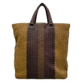 Bottega Veneta Handbag Intrecciato Light Brown Dark Leather
