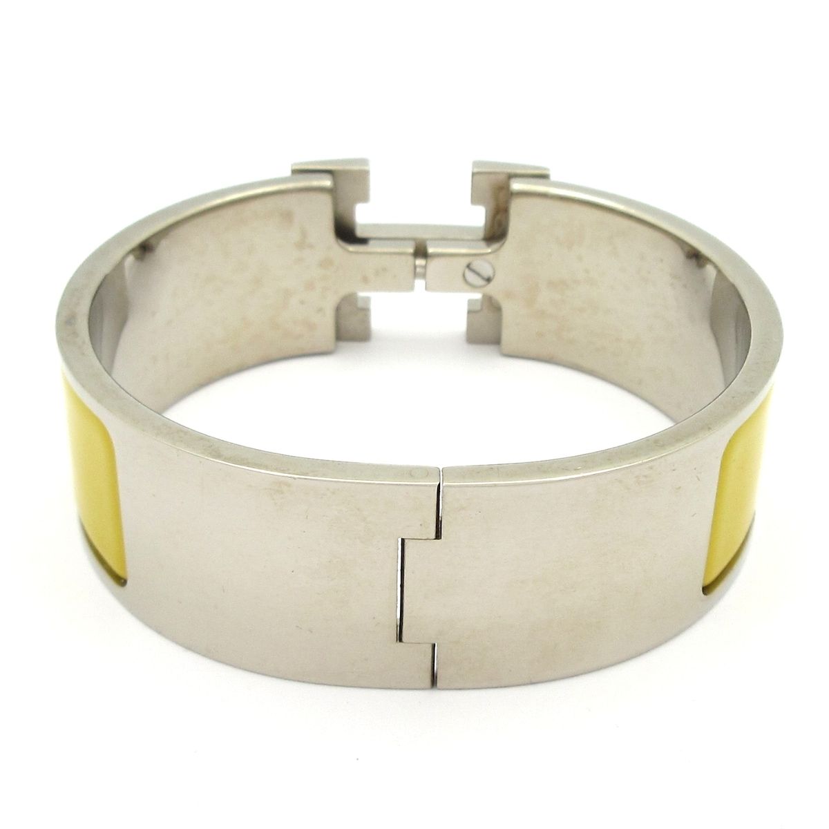 Hermes Bangle Clic Clac Silver Yellow Bracelet — view 3