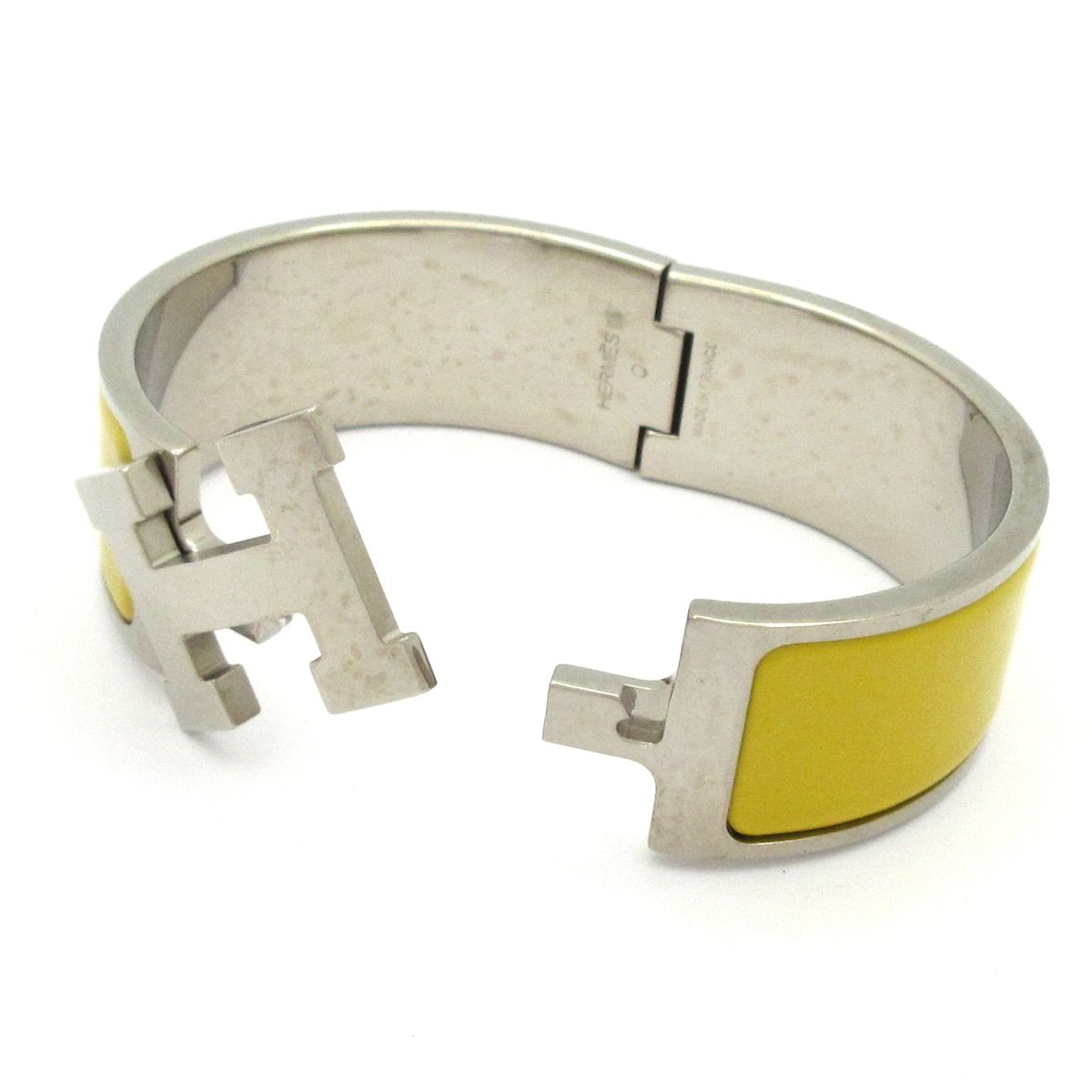 Hermes Bangle Clic Clac Silver Yellow Bracelet — view 5