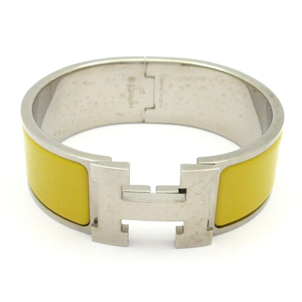 Hermes Bangle Clic Clac Silver Yellow Bracelet