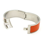 Hermes Bangle Clic Clac Silver Orange Bracelet — view 5