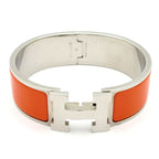Hermes Bangle Clic Clac Silver Orange Bracelet