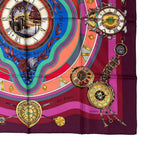 Hermes Silk Carre 90 Parmi les Fleurs Je Compte les Heures Time Spent — view 5