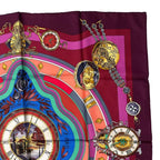 Hermes Silk Carre 90 Parmi les Fleurs Je Compte les Heures Time Spent — view 3