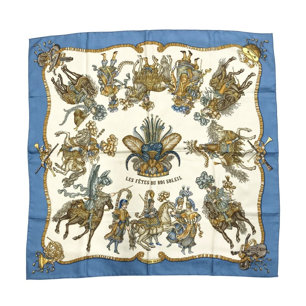 Hermes les Fetes du Roi Soleil Celebration of the Sun King Carre 90 Silk