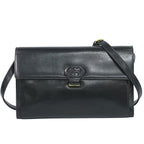 Gucci Vintage Interlocking G 2-Way Shoulder Bag Clutch Pochette Leather Black