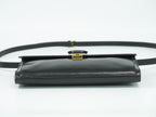 Gucci Vintage Interlocking G 2-Way Shoulder Bag Clutch Pochette Leather Black — view 3