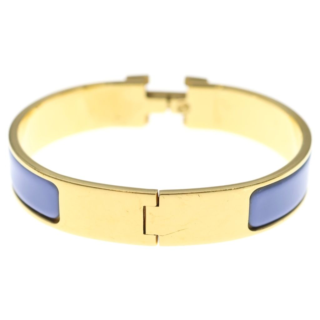 Hermes Clic Clac Bangle Bracelet Gold Purple — view 2