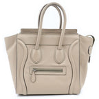 Celine Luggage Handbag Beige Brown Leather Gold