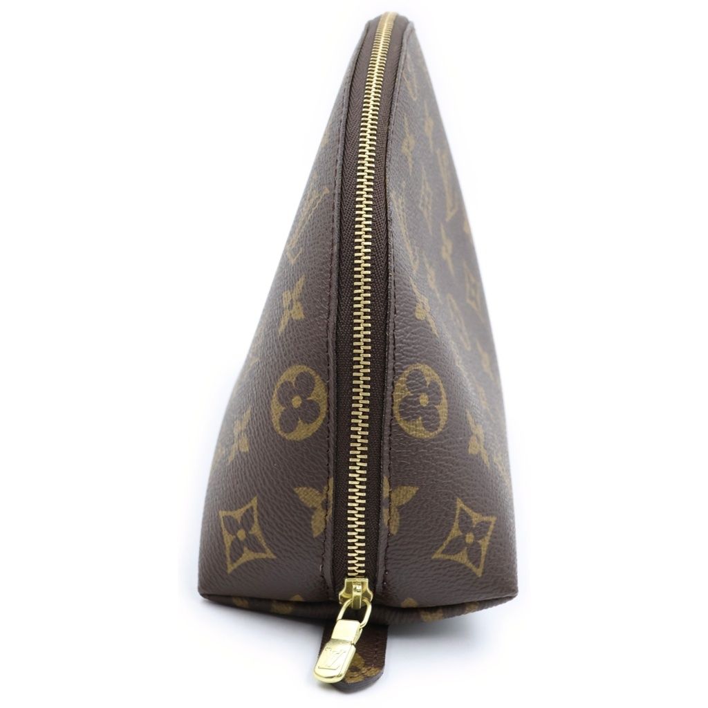 Louis Vuitton Monogram Trousse Demi-Ronde Leather Pouch Makeup Pouch Case Brown — view 3