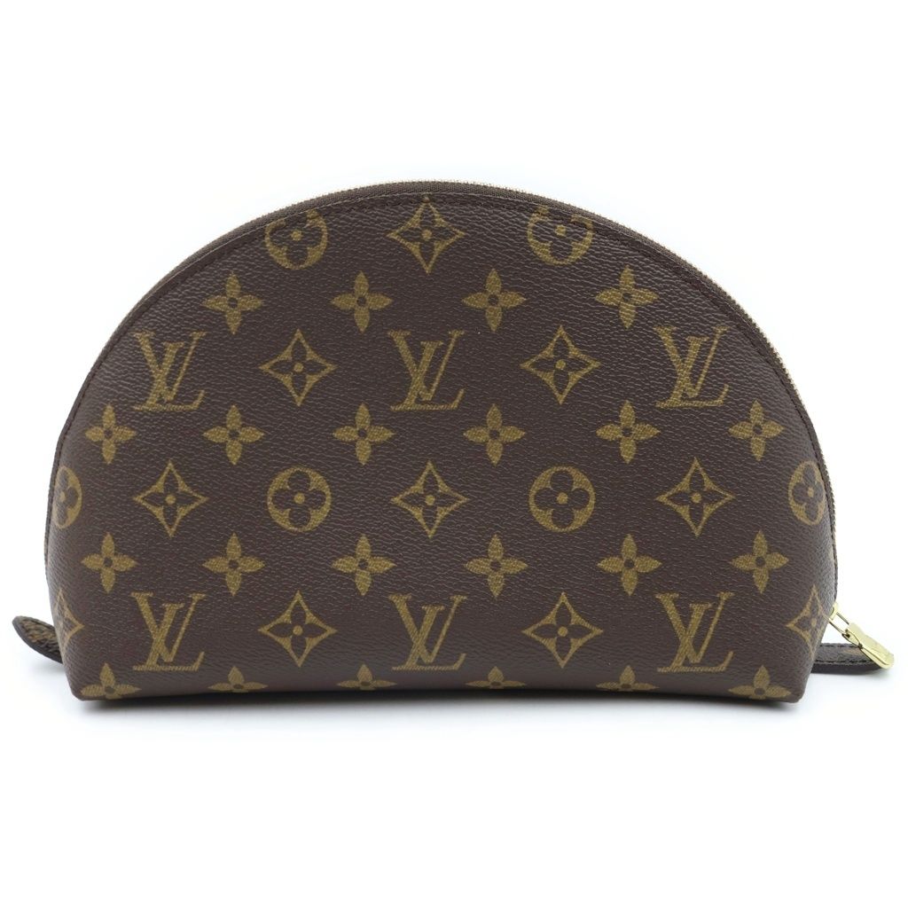 Louis Vuitton Monogram Trousse Demi-Ronde Leather Pouch Makeup Pouch Case Brown — view 2