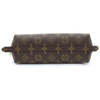 Louis Vuitton Monogram Trousse Demi-Ronde Leather Pouch Makeup Pouch Case Brown — view 4