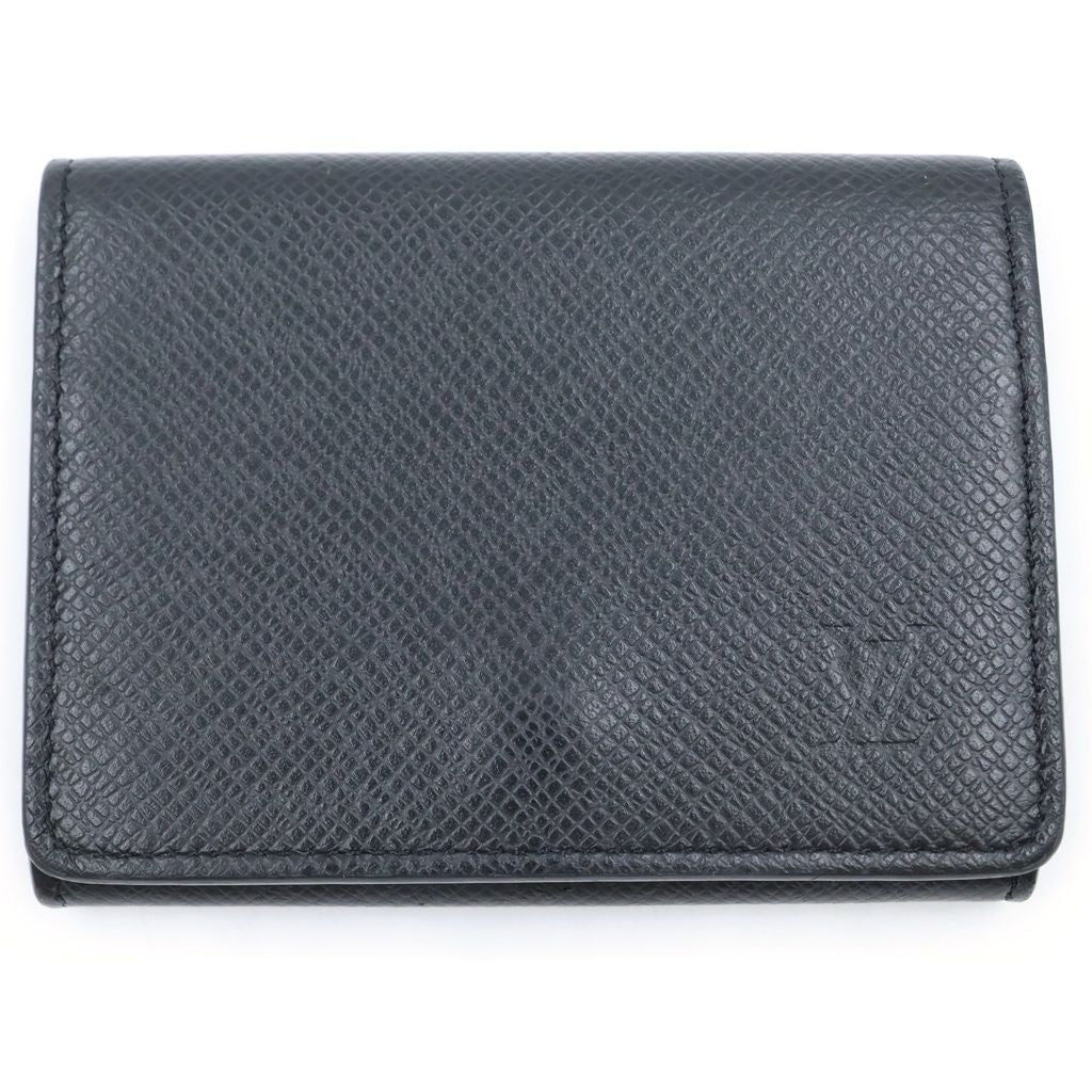 Louis Vuitton Taiga Envelope Business Card Holder NM Leather Case Black