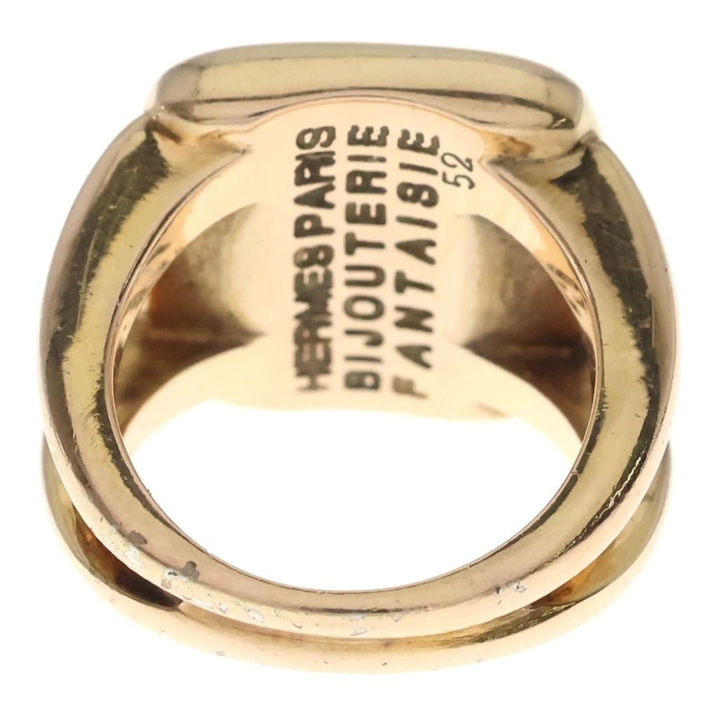 Hermes Bijouterie Fantaisie Fantasy Corozo Ring Gold — view 2