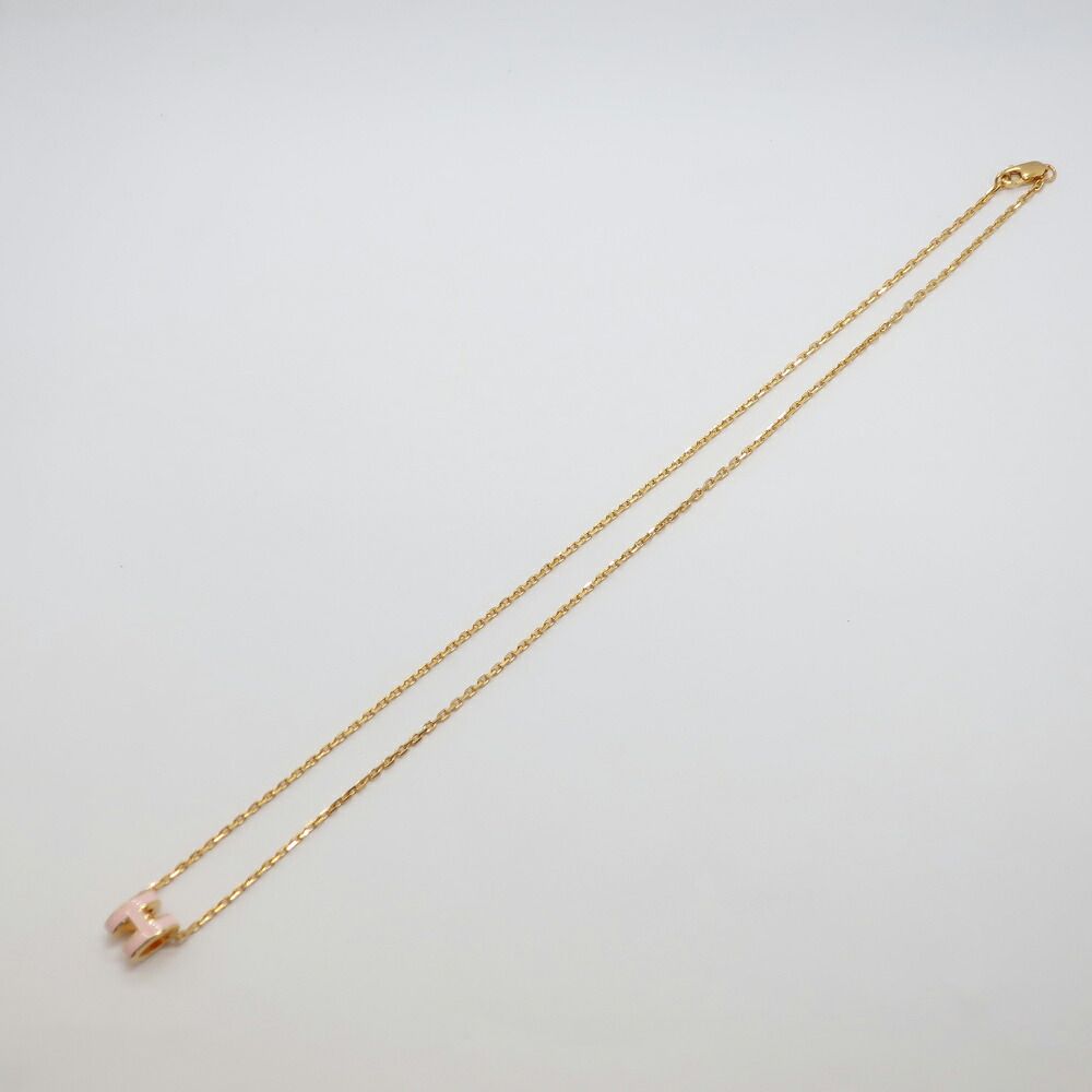 Hermes Necklace Mini Pop H Rocabar Pink Gold Logo Pendant — view 6
