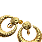 Celine Circle Macadam Earrings 18K Yellow Gold — view 3