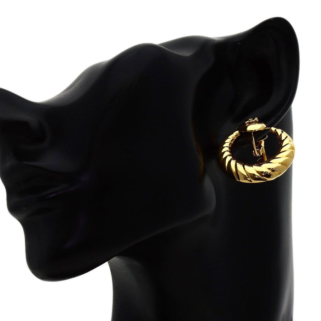 Celine Circle Macadam Earrings 18K Yellow Gold — view 4