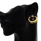 Celine Circle Macadam Earrings 18K Yellow Gold — view 4