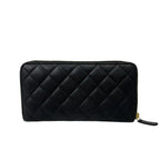 Chanel Quilted CC Logo Caviar Leather Wallet Black — view 2